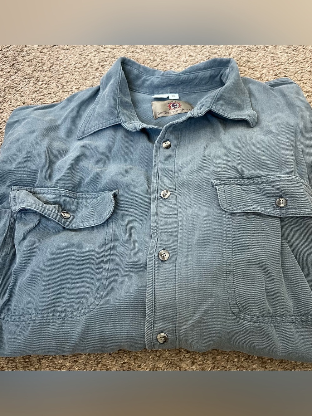 The Territory Ahead Light Blue Casual Button-Down Shirt Size XL
